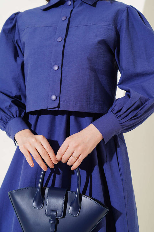 Gilet et veste croisés à boutons-pression bleu marine