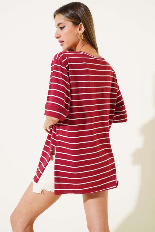 Striped Burgundy T-shirt
