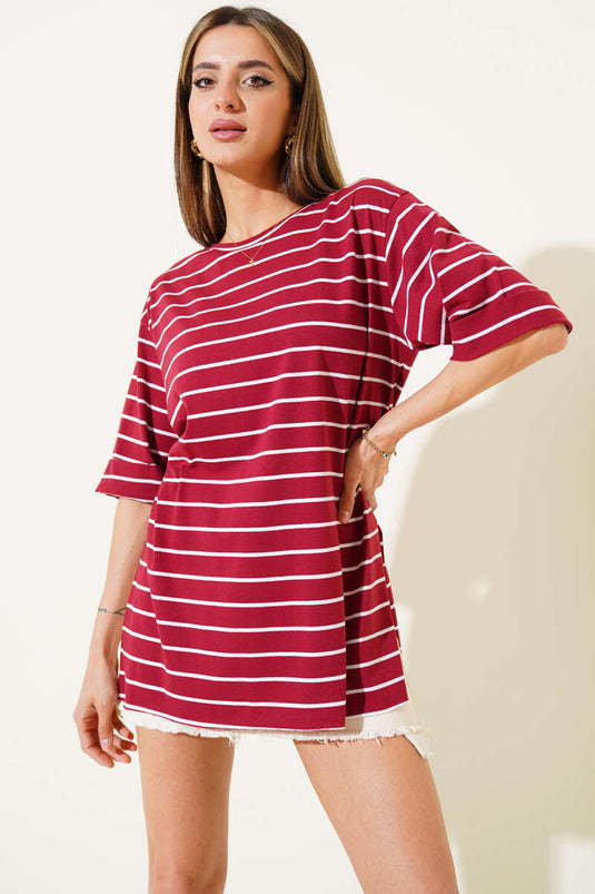 Striped Burgundy T-shirt