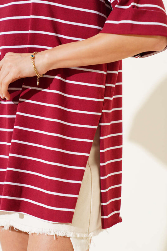 Striped Burgundy T-shirt