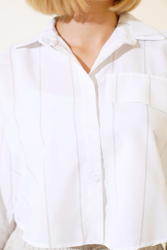 Chemise courte rayée Latte