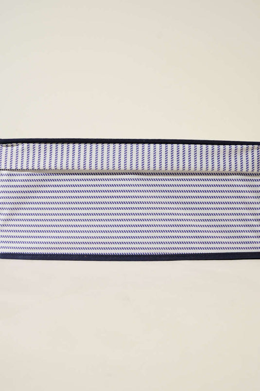 Gestreepte dekseldoos opbergtas marineblauw