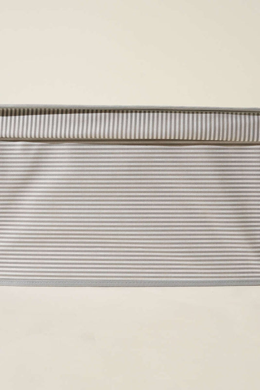 Striped Lid Maxi Box Storage Bag Gray