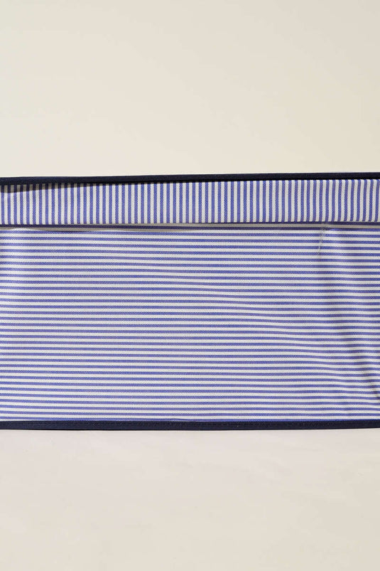 حقيبة تخزين ماكسي بغطاء مخطط باللون الأزرق الداكن