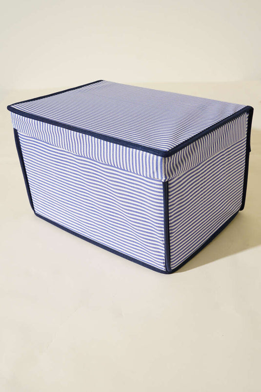 Gestreepte deksel mini-box opbergtas marineblauw