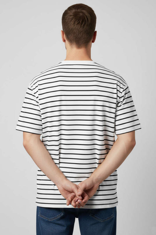 Striped Oversized Men's T-shirt Navy Blue