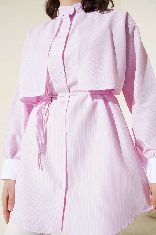 قميص مخطط وردي