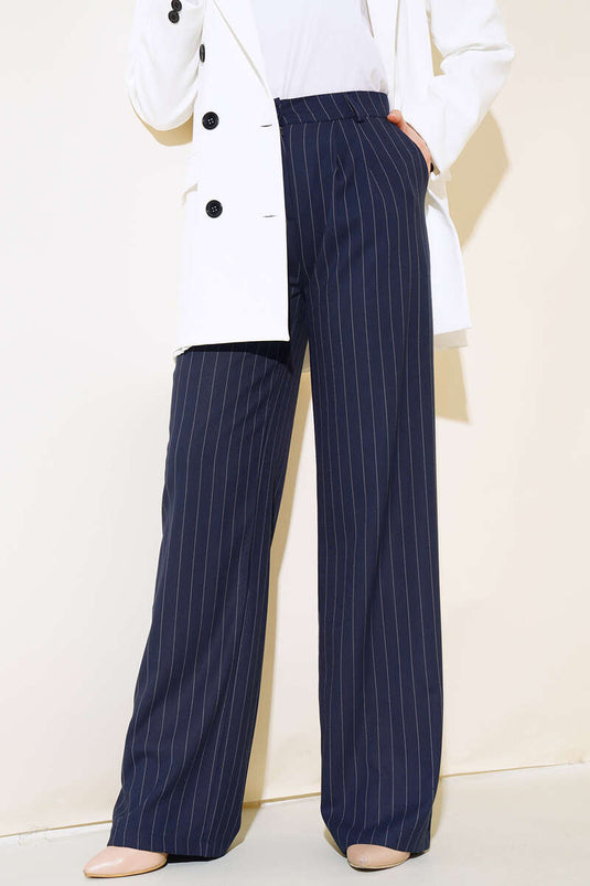 Striped Flea Pants Navy Blue