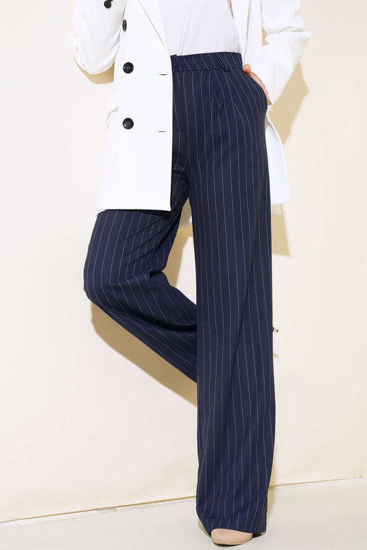 Striped Flea Pants Navy Blue