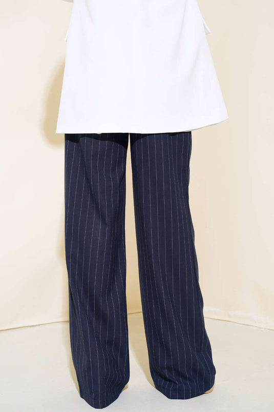 Striped Flea Pants Navy Blue