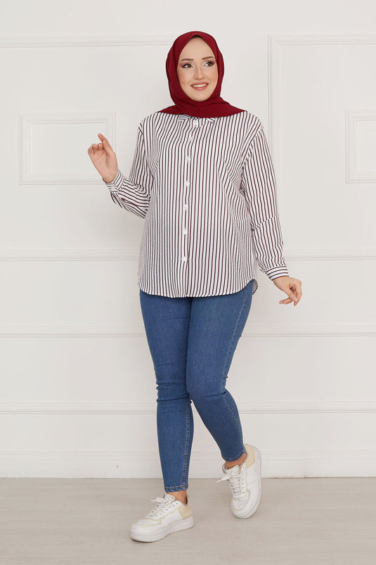 Striped Shirt Burgundy