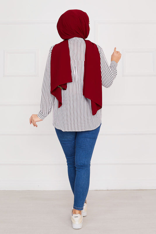 Striped Shirt Burgundy