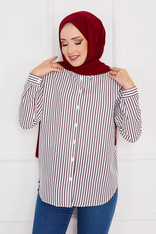 Striped Shirt Burgundy