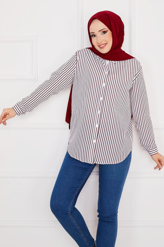 Striped Shirt Burgundy