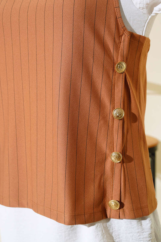 Costume Triple Rayé Camel