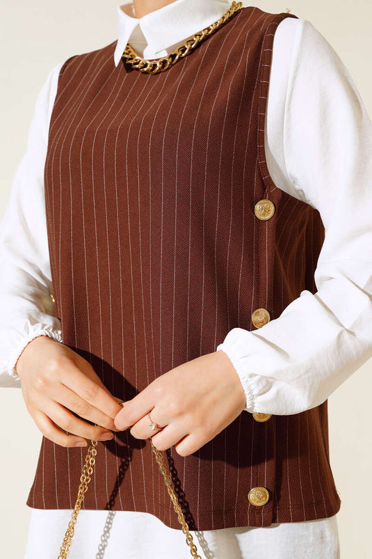 Striped Three-Piece Set Coffee