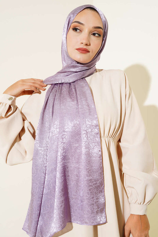 Scratched Pattern Jacquard Melisa Shawl Lilac - 25