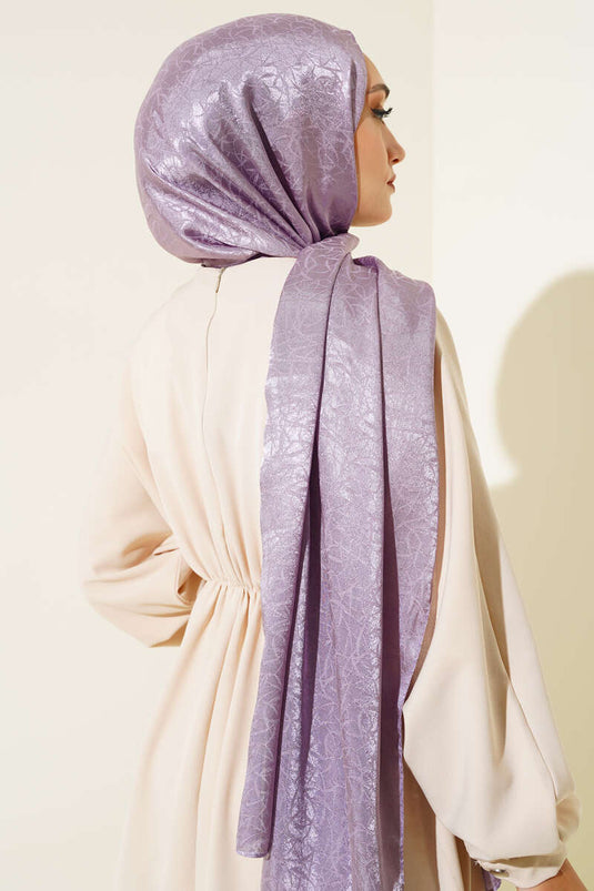 Scratched Pattern Jacquard Melisa Shawl Lilac - 25