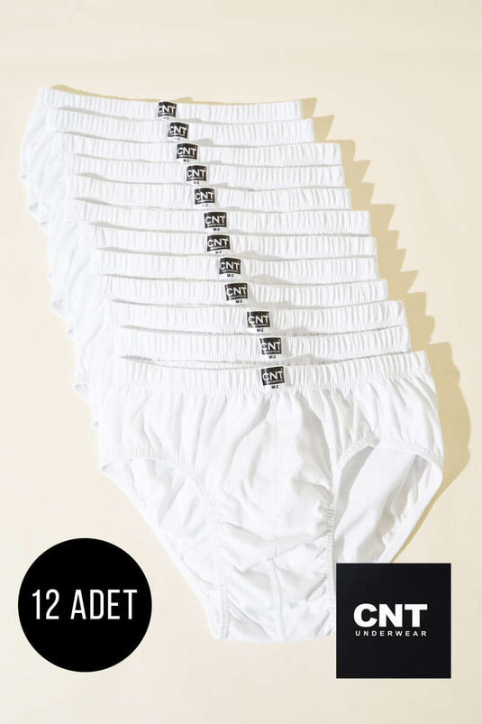 CNT 12-Pack Men's Briefs White