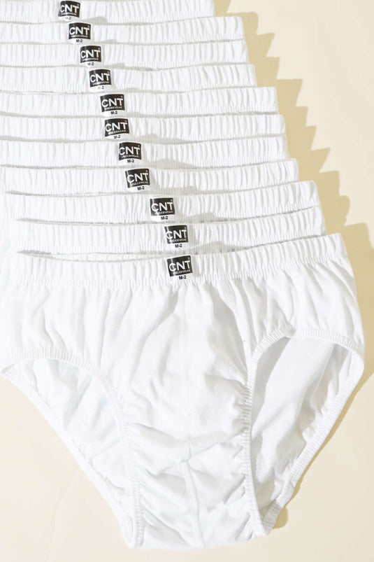 CNT 12-Pack Men's Briefs White