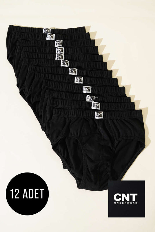 CNT 12-Pack Men's Briefs Black