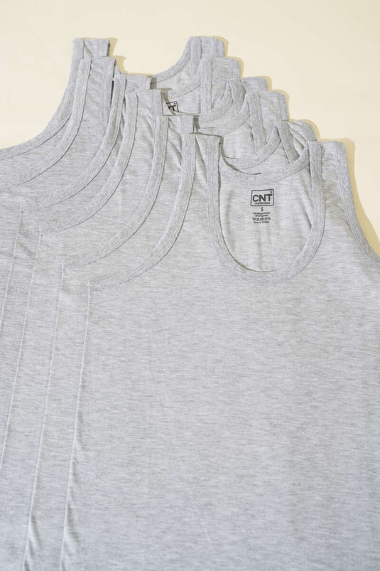 CNT 6'lı Erkek Atlet Melanj Gri