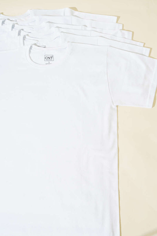 CNT 6'lı Erkek Bisiklet Yaka Fanila Beyaz