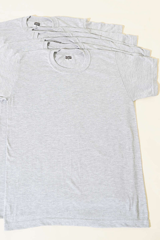 CNT 6-Pack Men's Crew Neck Undershirt Melange Gray
