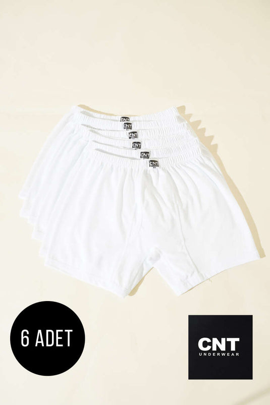 CNT 6-Pack Men's Boxer Shorts White