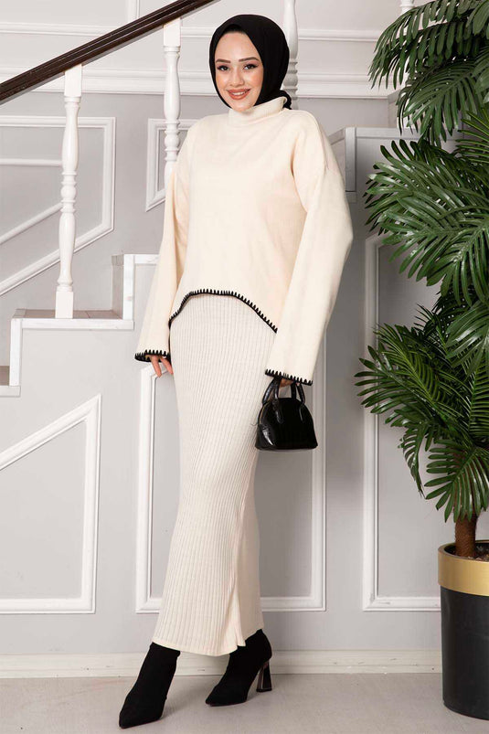 فستان قصير بخياطة الراعي إكرو