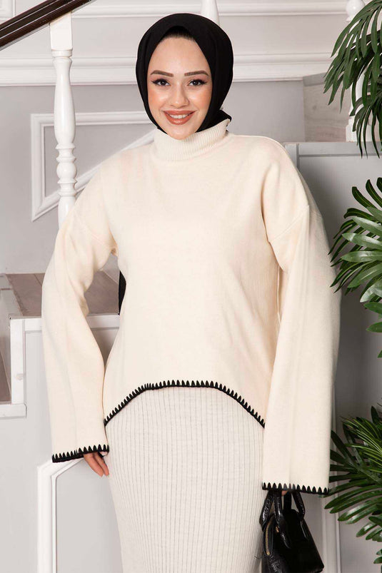 فستان قصير بخياطة الراعي إكرو