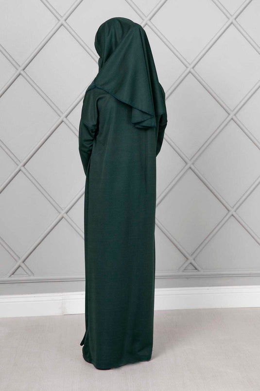 Tesettür Çocuk Namaz Elbisesi Zümrüt