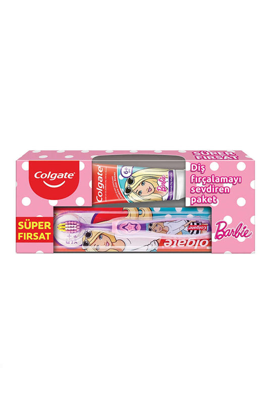 Colgate Barbie Gelicentieerde Kindertandenborstel en Tandpasta Set