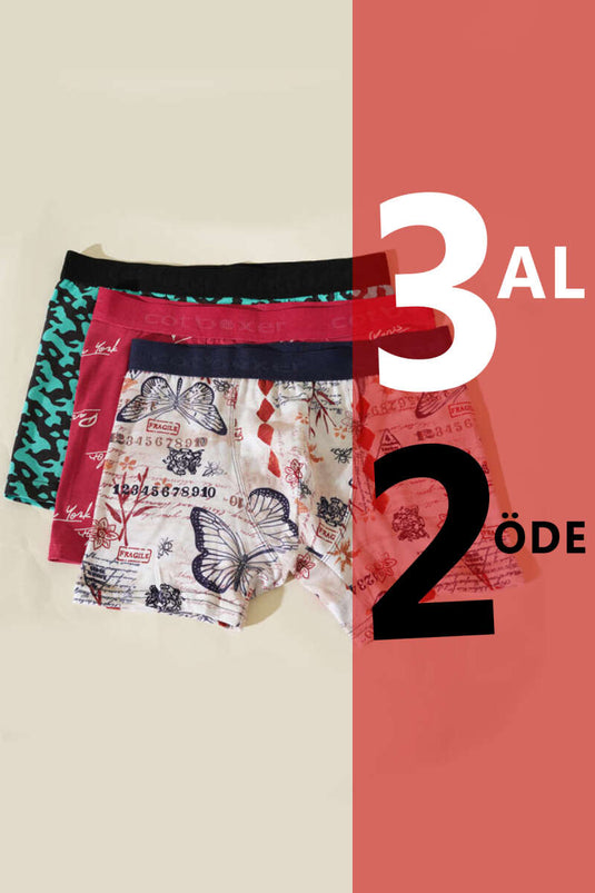 Lot de 3 boxers imprimés en lycra Cotboxer, assortiment 2