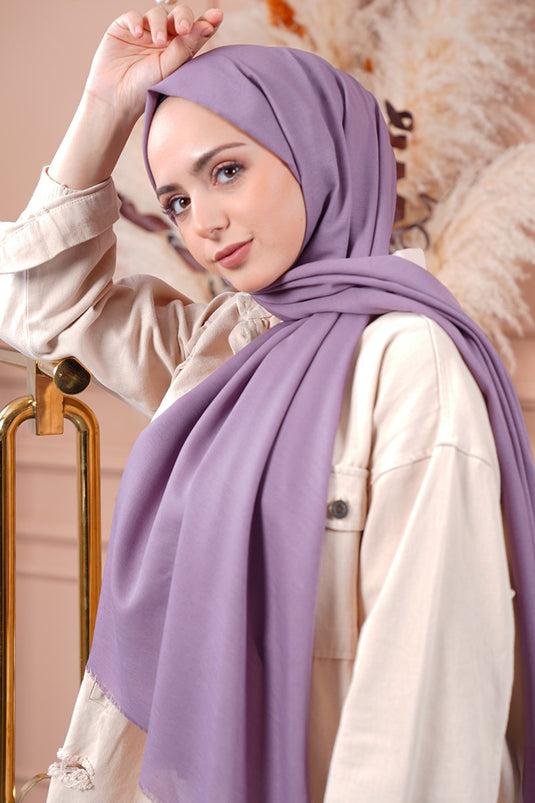 Cotton Lavanta Tülbent Şal