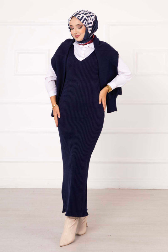 Croplu Double Set Navy Blue