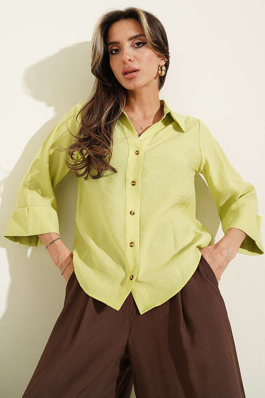 Camicia ampia a manica larga Dabıl Fakir Lime