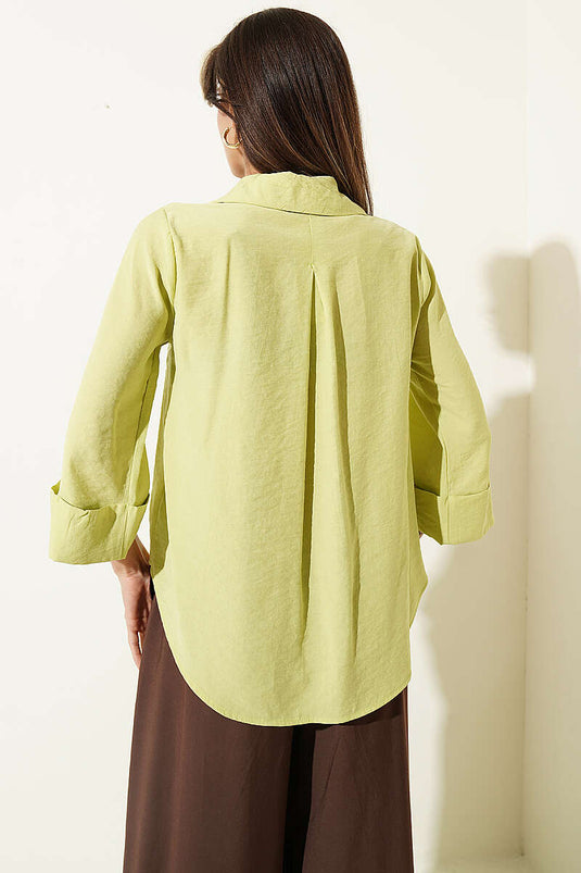 Camicia ampia a manica larga Dabıl Fakir Lime