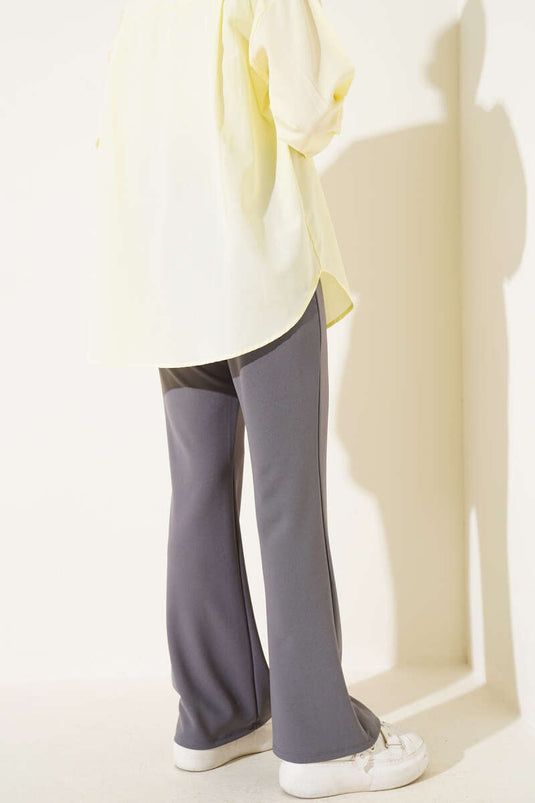 Double-Leg Spanish-Style Trousers, Slate Grey