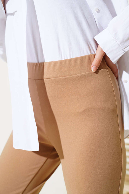 Pantalon à pattes d'éléphant Dabıl Latte