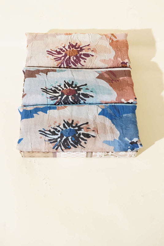 Daisy Pattern Bamboo Kash 3-Piece Scarf Set Assorted 1