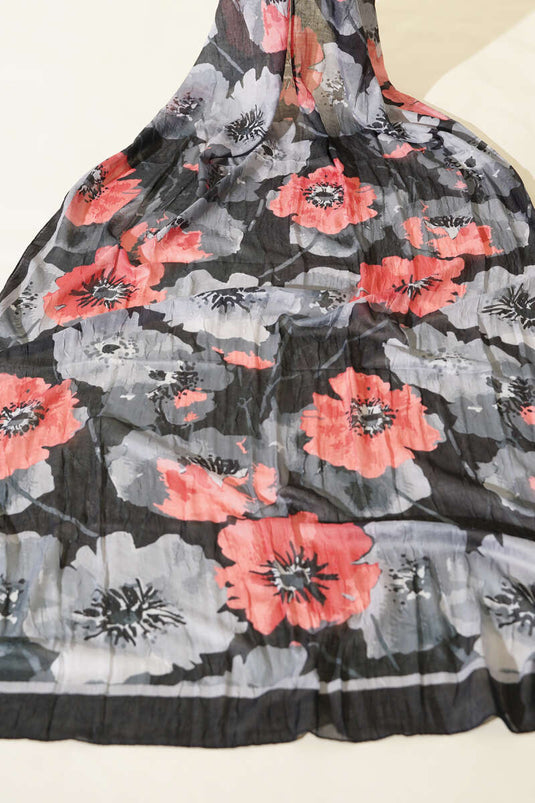 طقم أوشحة من الخيزران بنقشة زهور الأقحوان، مكون من 3 قطع متنوعة.