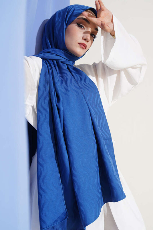 Wave Pattern Silky Jacquard Shawl Parliament