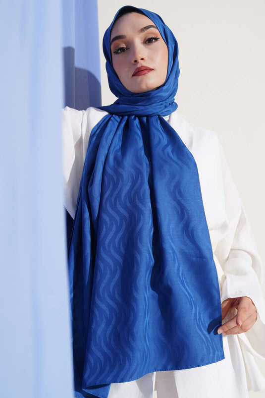 Wave Pattern Silky Jacquard Shawl Parliament