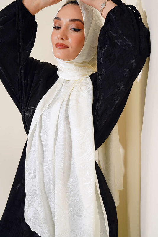 موجة نمط الجاكار ميليسا شال ECRU