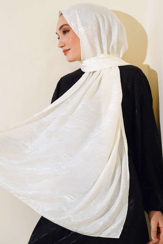 موجة نمط الجاكار ميليسا شال ECRU