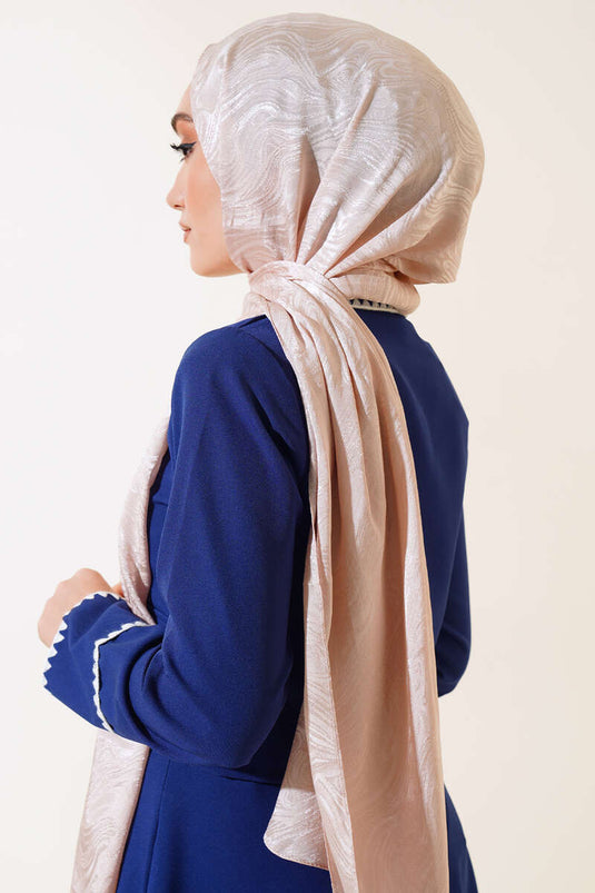 Wave Pattern Jacquard Melisa Shawl Cherry Blossom