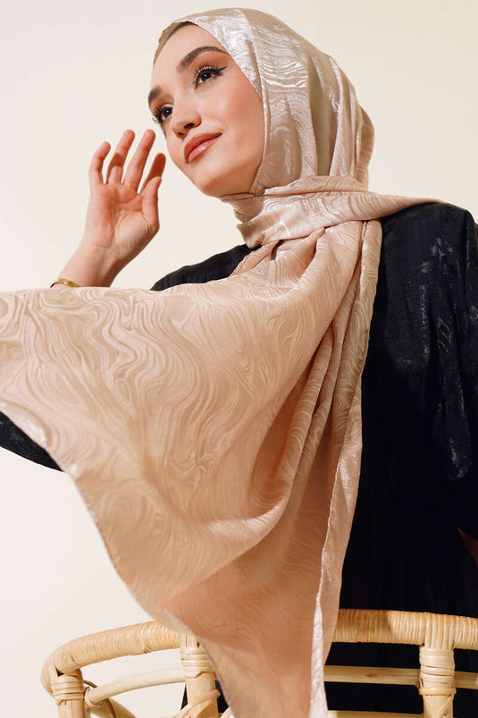 موجة نمط الجاكار ميليسا شال الرمال البيج