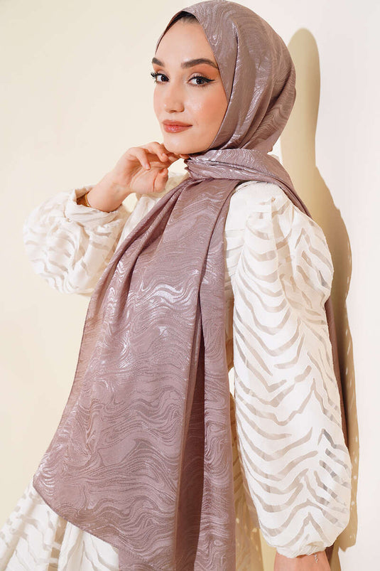 موجة نمط الجاكار ميليسا شال الحليب البني