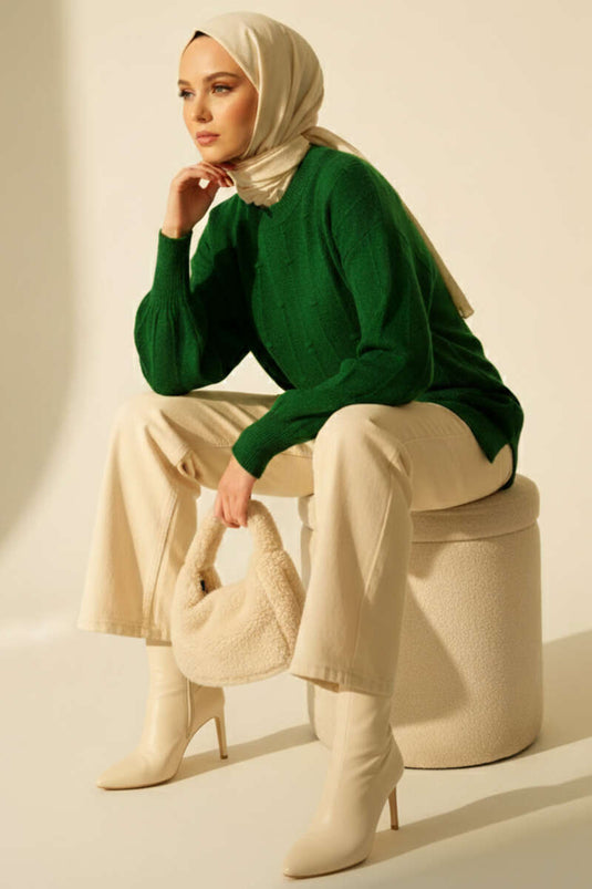 كنزة صوفية ناعمة بنقشة قطرات من بينيتون